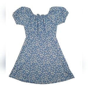 Zara girls blue floral dress size 8